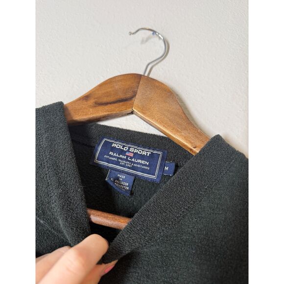 Vintage Ralph Lauren Polo Sport Terry Cloth Sweatshirt Mens Sz M Preppy Varsity - Picture 4 of 7